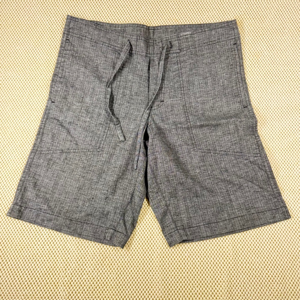 Prana‎ Breathe Gray Hemp Blend Drawstring Shorts Womens Small RN124977